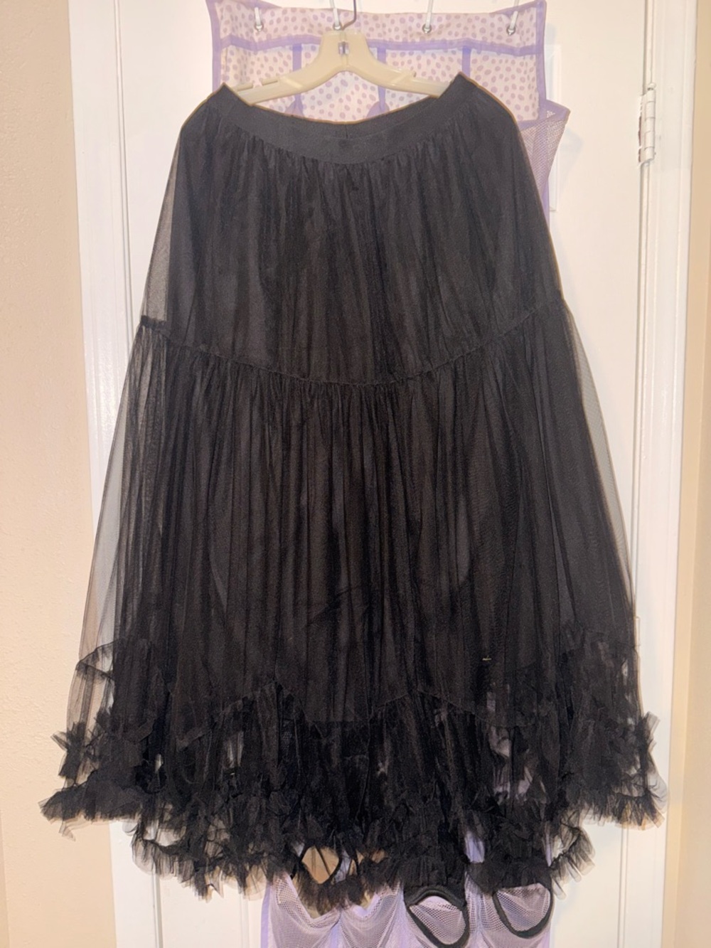 Black Tiered Tulle Skirt - Women